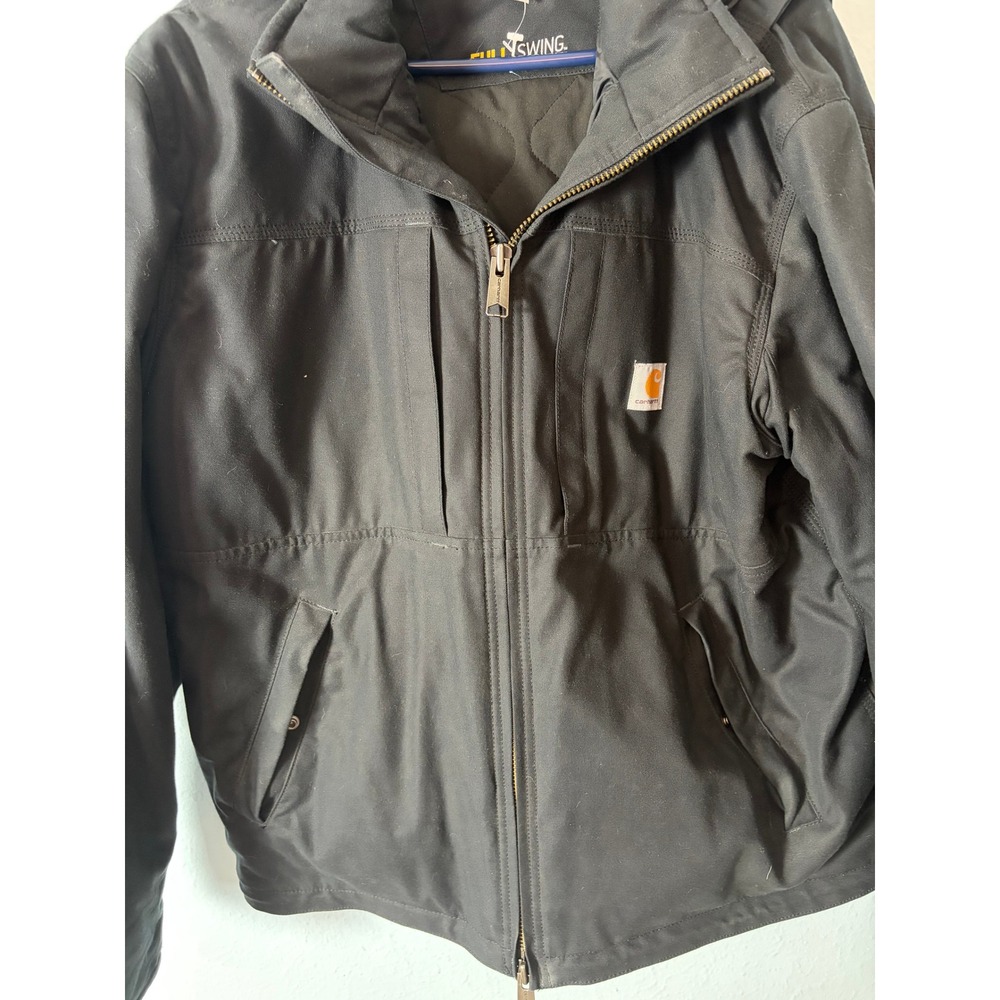 Carhartt Full Swing Cryder Jacket Mens Large Black Quick Duck Insulated 102207 - Picture 2 of 10